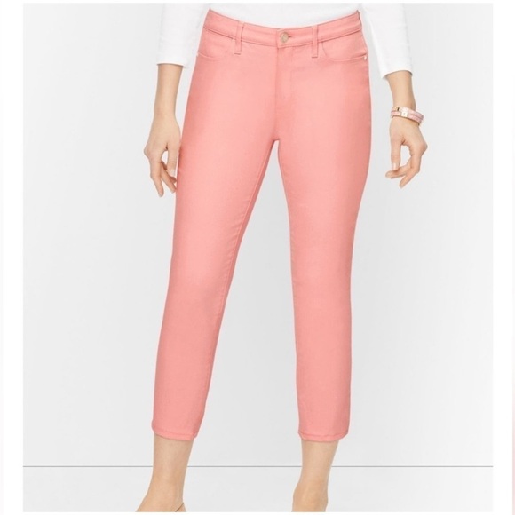 TALBOTS Jegging Crops Solid Pink Coastal Beachy Travel Barbiecore Size 6 - Picture 11 of 11